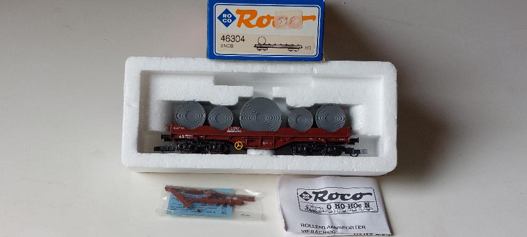 SNCB*NMBS ROCO WAGON SHIS+ROULEAUX *HO*DC 46304, Analogique, Wagon, Comme neuf, Roco
