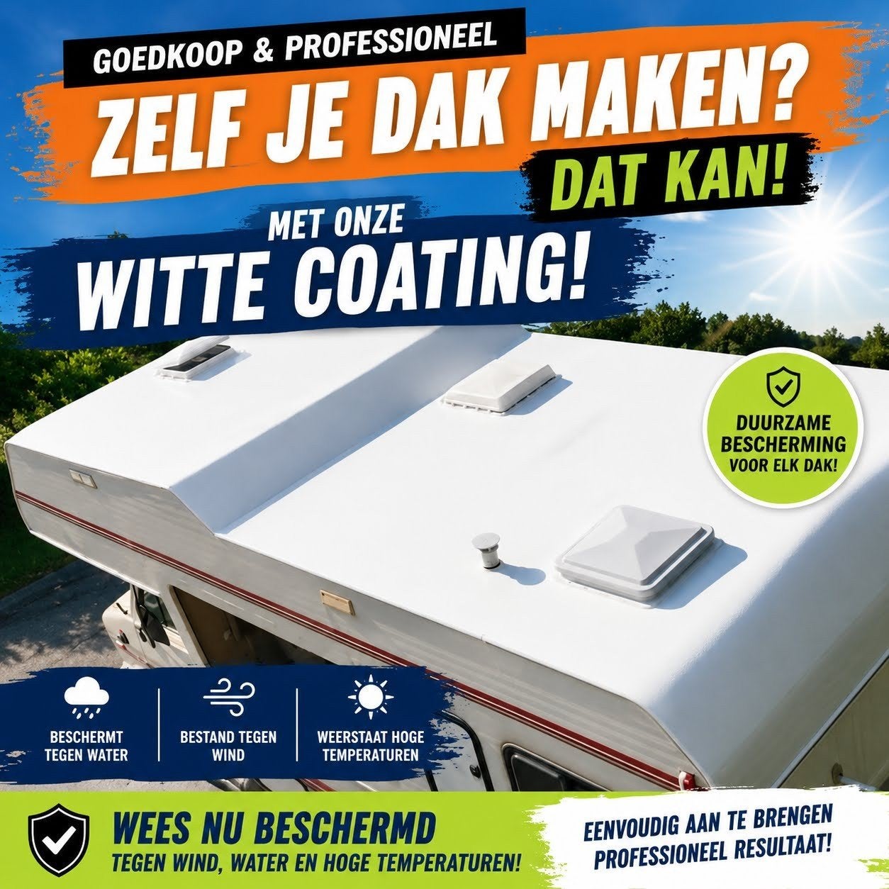 Dakcoating wit – Zelf aanbrengen – Goedkoper dan dakdekker!, Diensten en Vakmensen, Carrosserie