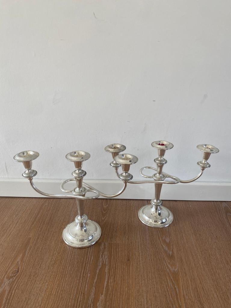 Verzilverde kandelaren, Antiek en Kunst, Ophalen