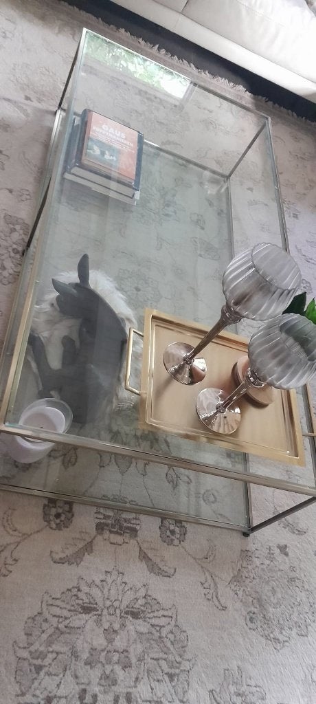 Salontafel als nieuw, Maison & Meubles, Tables | Tables de salon, 100 à 150 cm, Verre, Comme neuf, Enlèvement