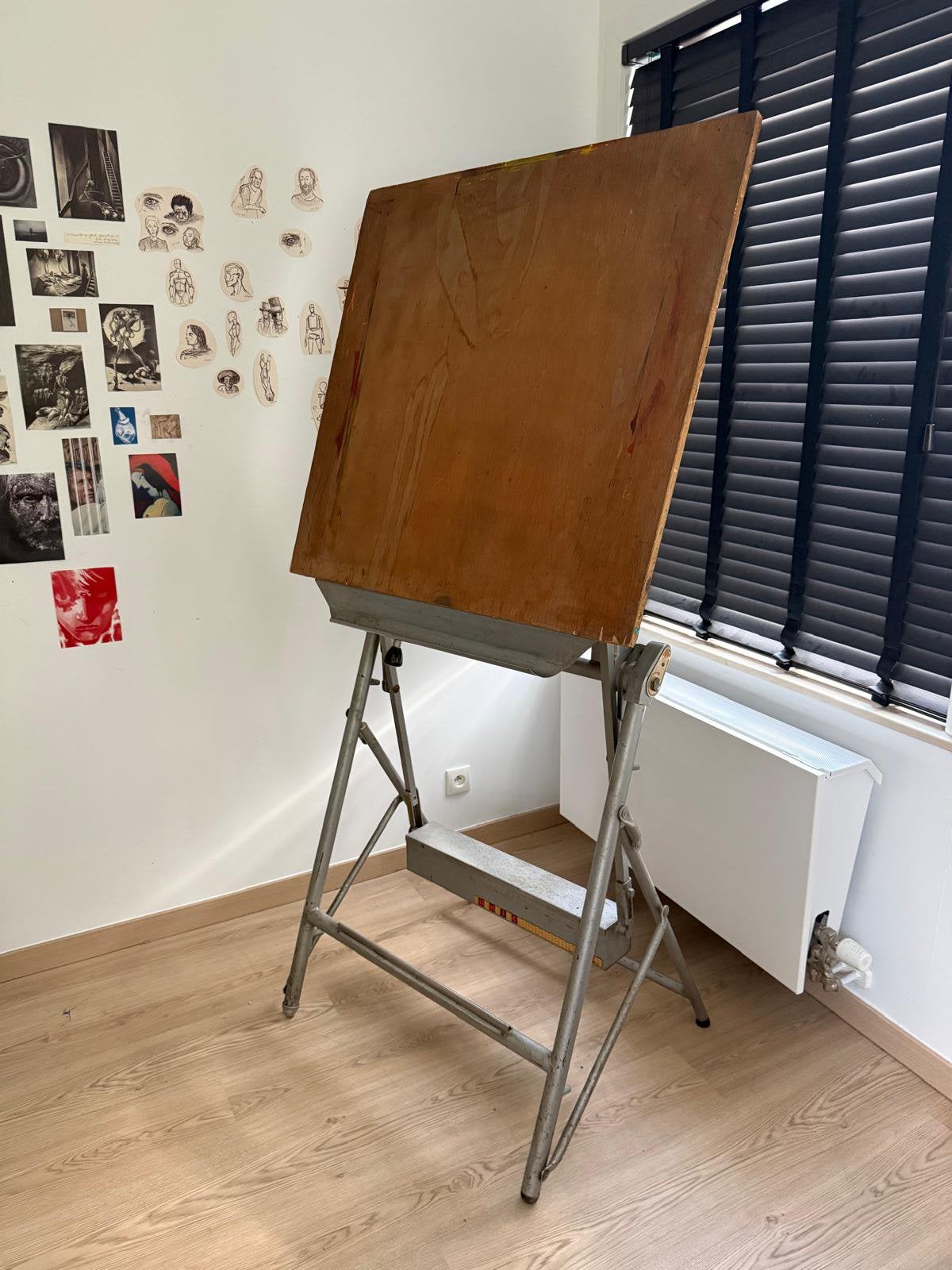 Vintage Tekentafel, Doe-het-zelf en Bouw, Tekentafels, Ophalen, Gebruikt, Minder dan 130 cm