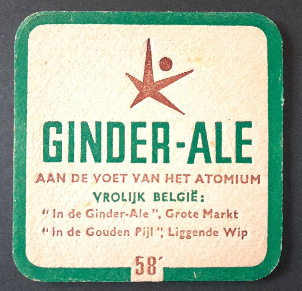 Brasserie Ginder Ale Sous Bock  Expo 58, Verzamelen, Biermerken, Verzenden, Gebruikt, Viltje(s), Overige merken