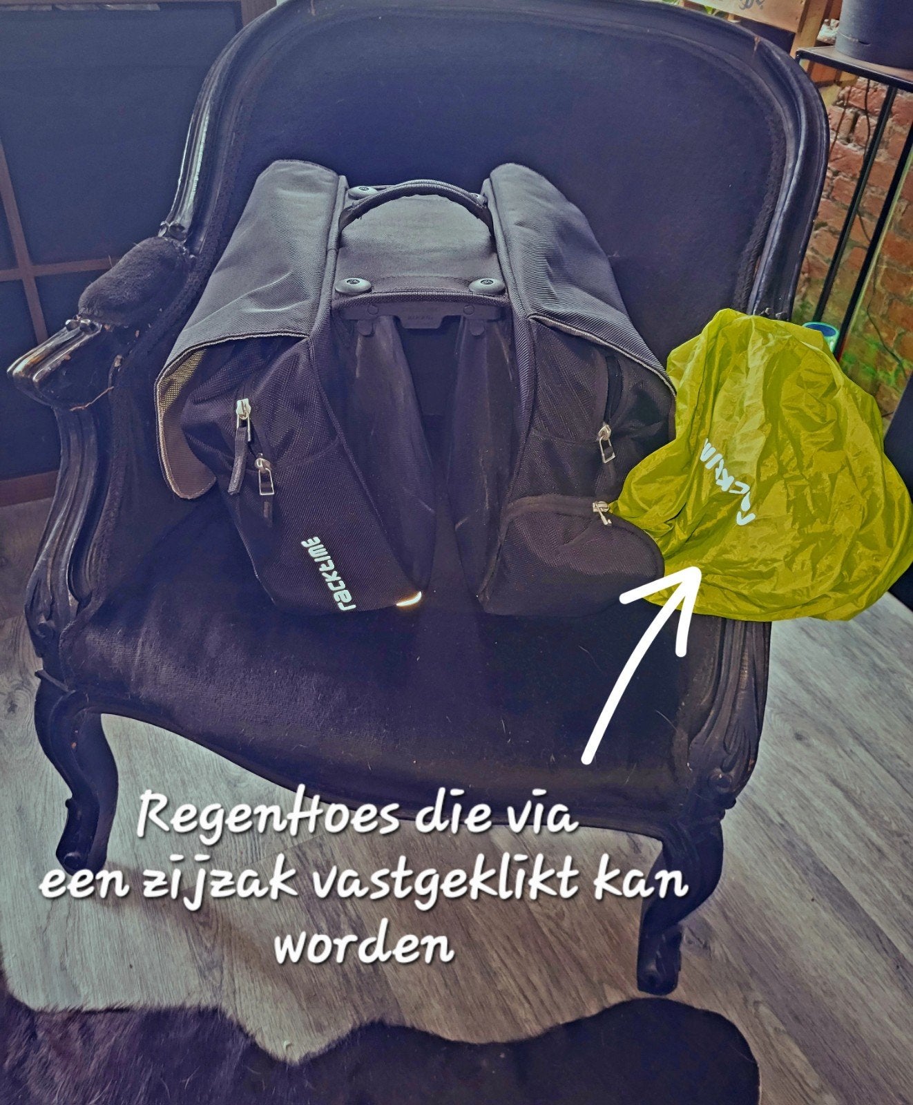 Fietstas dubbel met kliksysteem en beschermhoesje, Fietsen en Brommers, Ophalen, Zo goed als nieuw