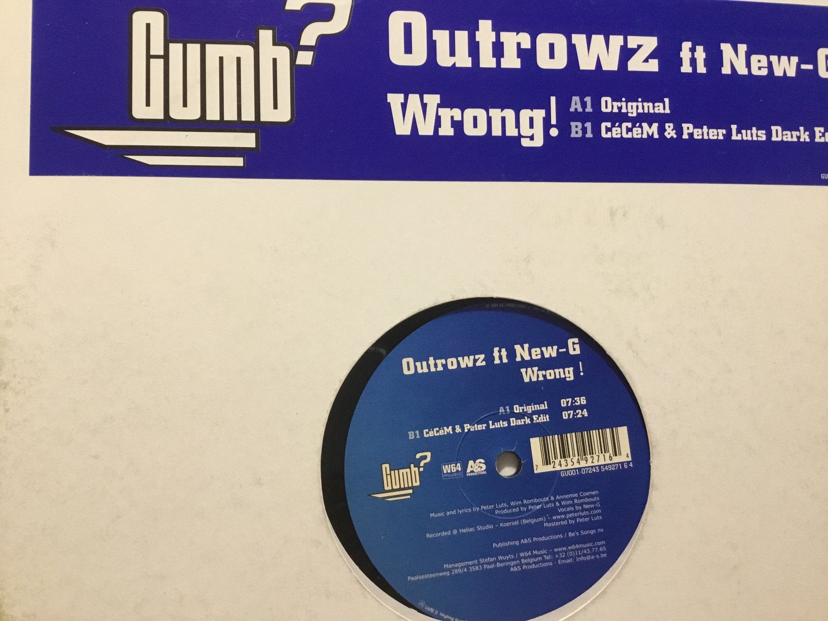 Outrowz. Wrong, Cd's en Dvd's, Vinyl | Dance en House, Ophalen of Verzenden, Zo goed als nieuw