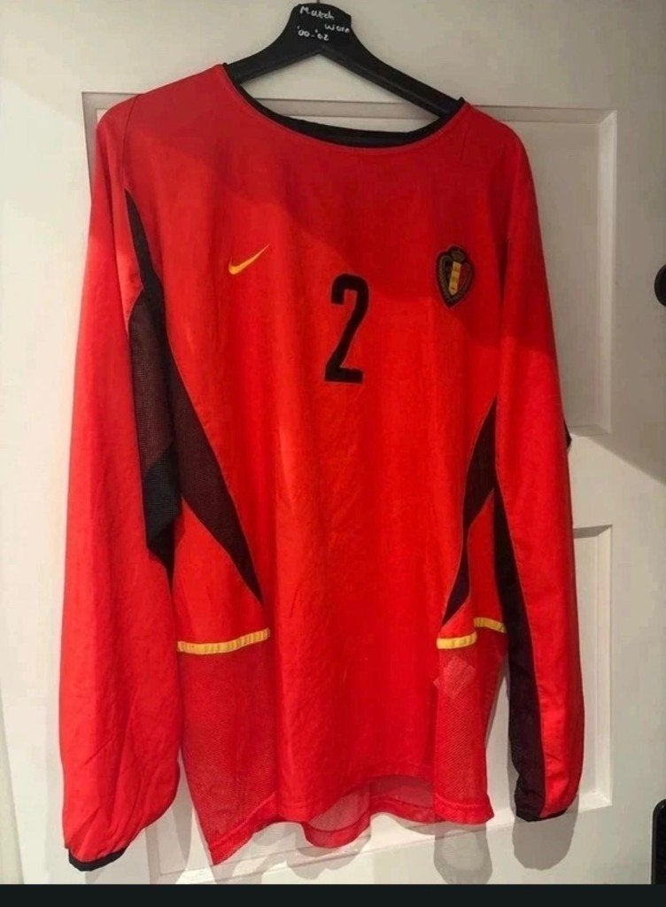 Belgium U21 Matchworn 2002 - 2004 - Manches longues, Collections, Enlèvement ou Envoi, Comme neuf, Maillot