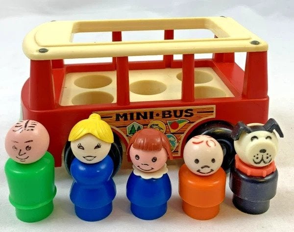 Fisher-Price Little People bus 141 avec ensemble vintage à 5, Envoi, Comme neuf, Set de jeu