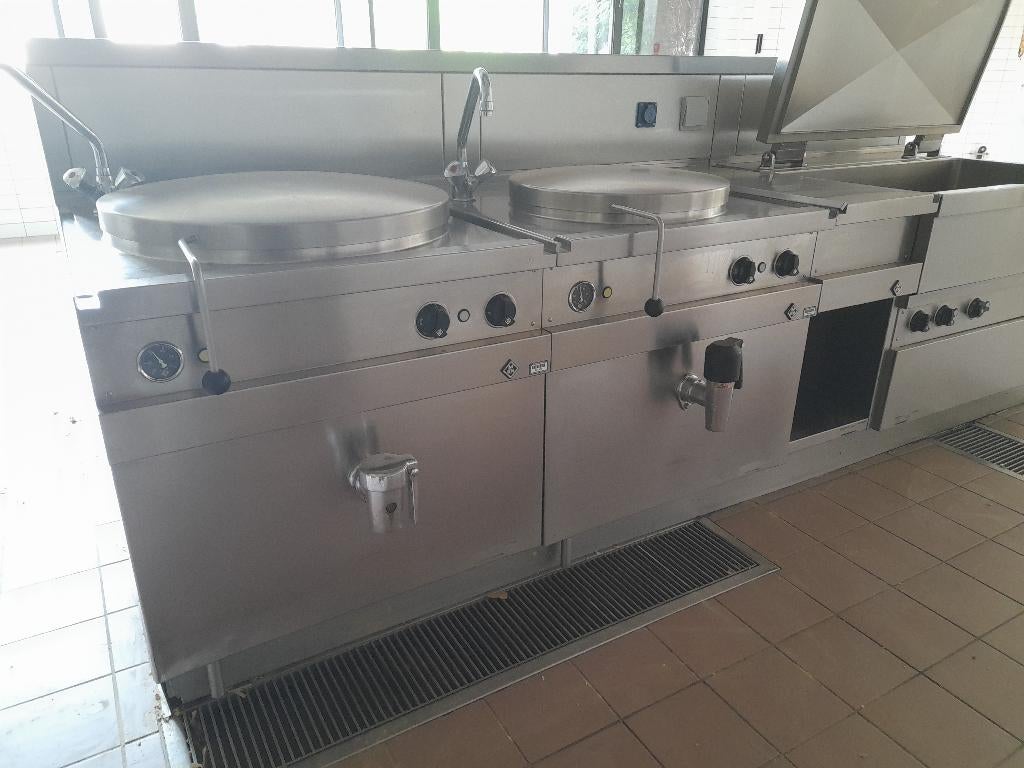 Kookapparatuur/cateringapparatuur/Marmitte80L/Fryer/380V, 4 liter of meer, Ophalen, Gebruikt, Duo-friteuse