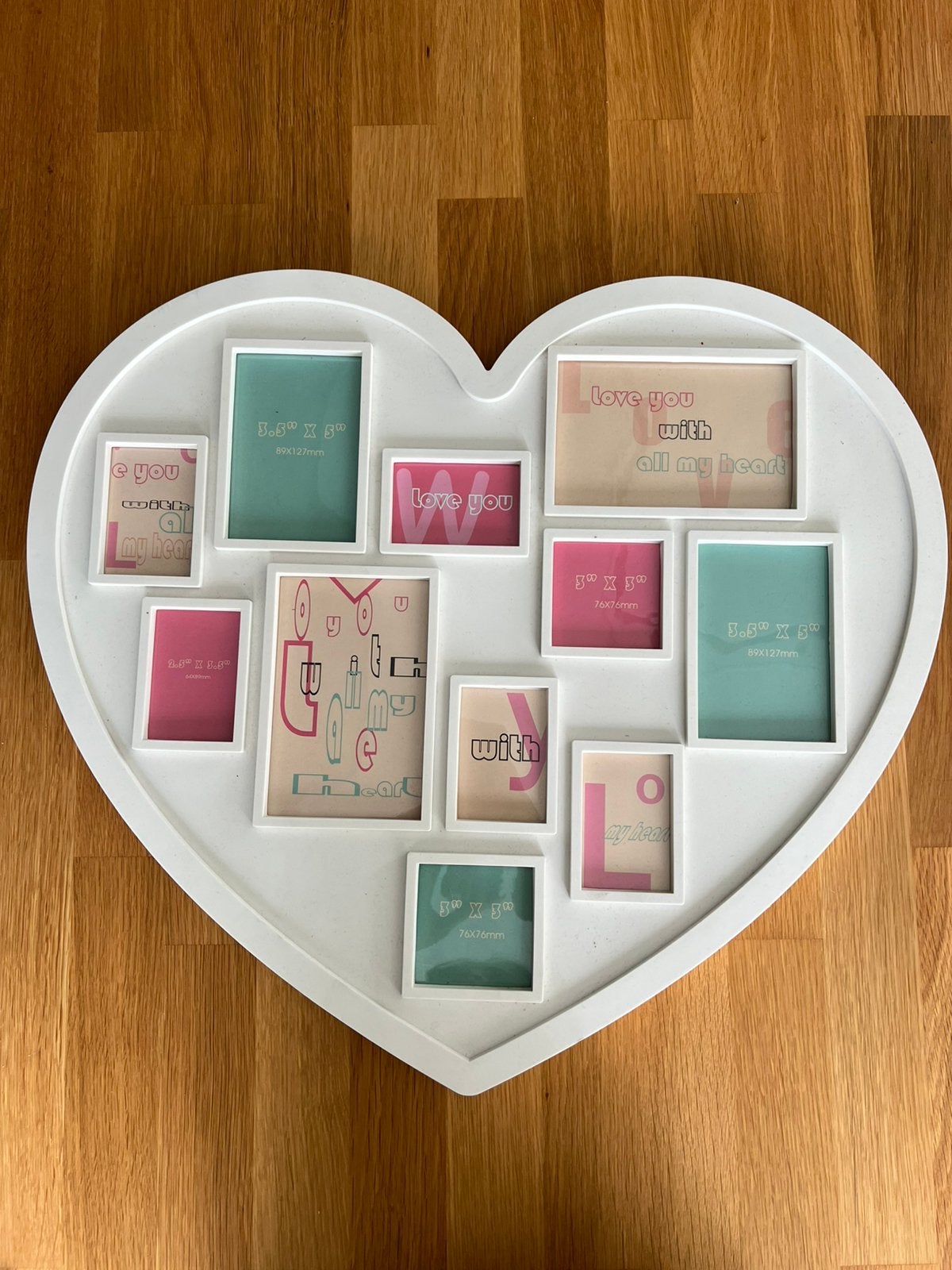 Cadre photo coeur, Audio, Tv en Foto, Fotografie | Fotolijsten, Ophalen, Collagefotolijst, Zo goed als nieuw, Voor meerdere foto's