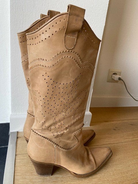 Dames laarzen genre Santiago cowboy boots, Hoge laarzen, Overige kleuren, Ophalen of Verzenden, Gedragen