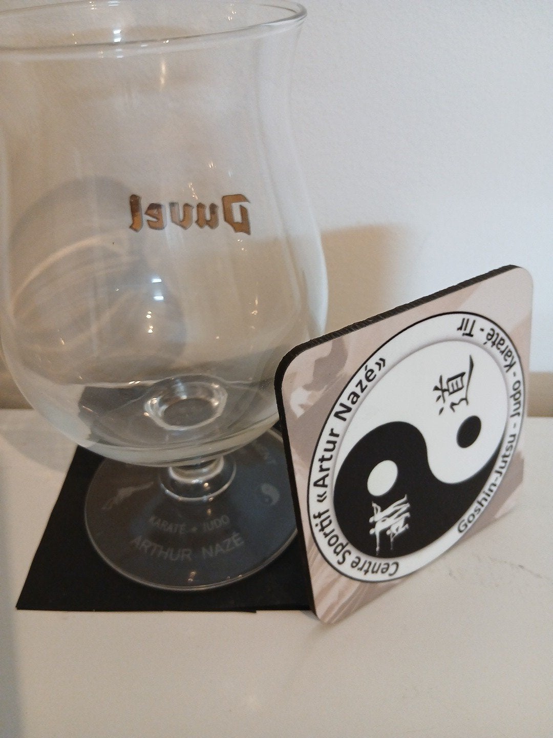 Duvel glas Arthur naze zeldzaam met viltje!!!, Collections, Enlèvement, Neuf, Verre ou Verres, Duvel