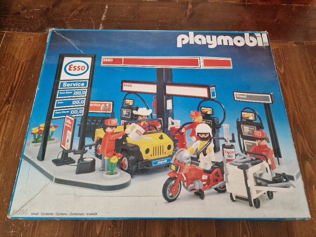 Playmobil 3434 – Esso Tankstation (Vintage jaren ’80), Ophalen, Gebruikt, Complete set, Overige typen