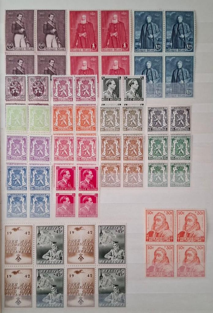 Belgique : Collection de blocs de 4 timbres entre 1930 et 20, Timbres & Monnaies, Sans timbre, Neuf, Enlèvement ou Envoi, Non oblitéré