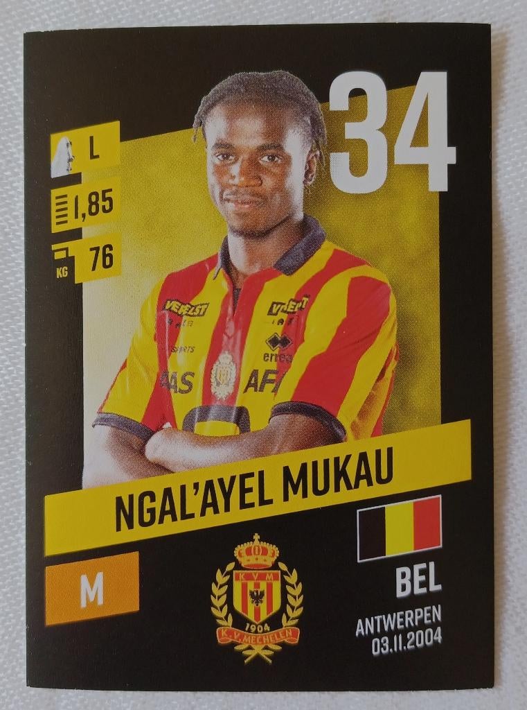 Sticker Ngal'ayel Mukau (rookie) - Pro League 2023-2024, Ophalen of Verzenden, Zo goed als nieuw, Sticker