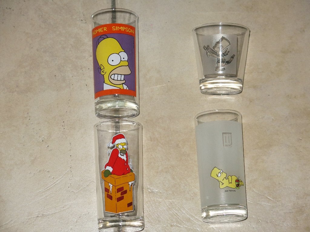 Verschillende glazen The Simpsons, Collections, Enlèvement, Verre à soda