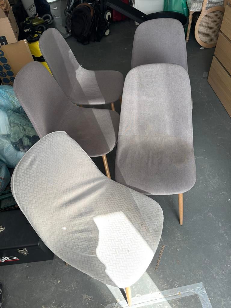6 Jysk Jonstrup chaises salle a manger, Enlèvement, Utilisé, Gris