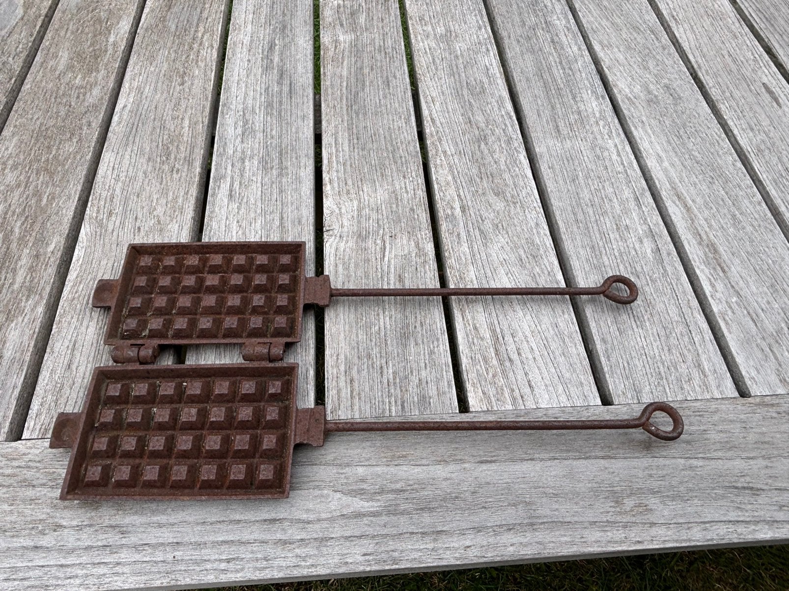 Oud wafelijzer als deco, Ophalen, Gebruikt