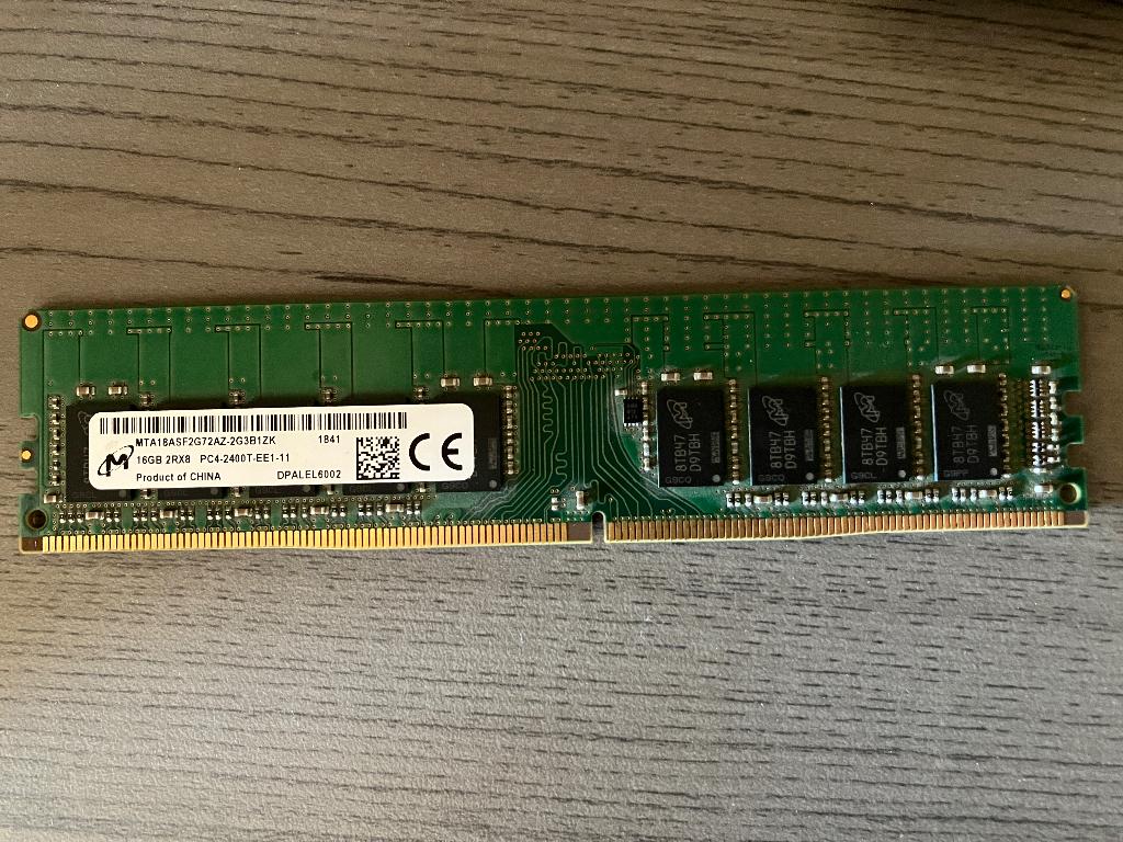 Micron 1x 16GB DDR4-2400 ECC UDIMM, Gebruikt, Server, DDR4, Ophalen of Verzenden