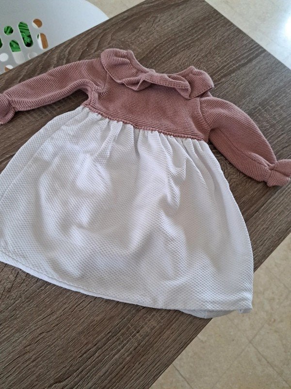 Roze-witte jurk maat 3/6 maand, Ophalen of Verzenden, Zo goed als nieuw, Meisje, Jurkje of Rokje
