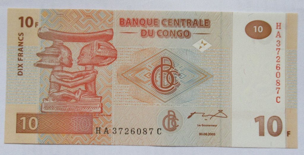 Congo 10 francs 2003, Verzenden