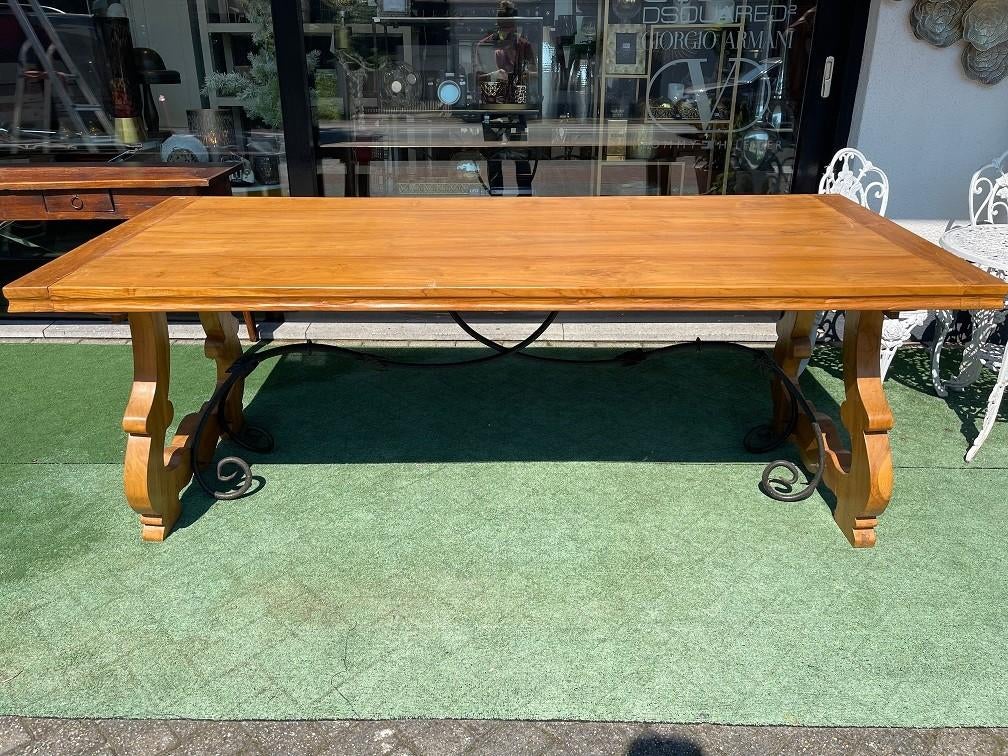 ZWARE SPAANSE EETTAFEL KLOOSTERTAFEL TAFEL SMEEDWERK Flamant, Enlèvement