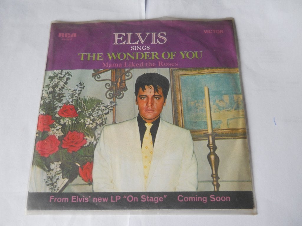 45E SINGLE - ELVIS PRESLEY - THE WONDER OF YOU, Enlèvement ou Envoi, 7 inch, Comme neuf, Pochette photo