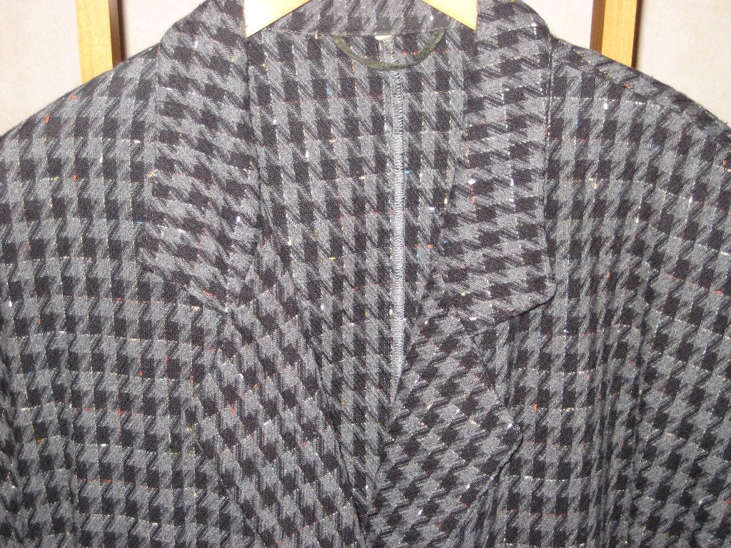 Halflange Jacquard-jas dames - geruit - maat 42 - vintage, Maat 42/44 (L), Ophalen of Verzenden, Zo goed als nieuw, Jasje