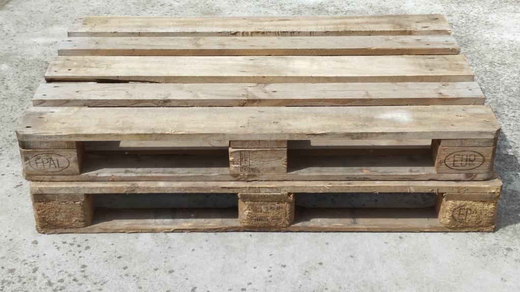 2 EPAL europaletten, Doe-het-zelf en Bouw, Hout en Planken, Ophalen, Gebruikt, Pallet