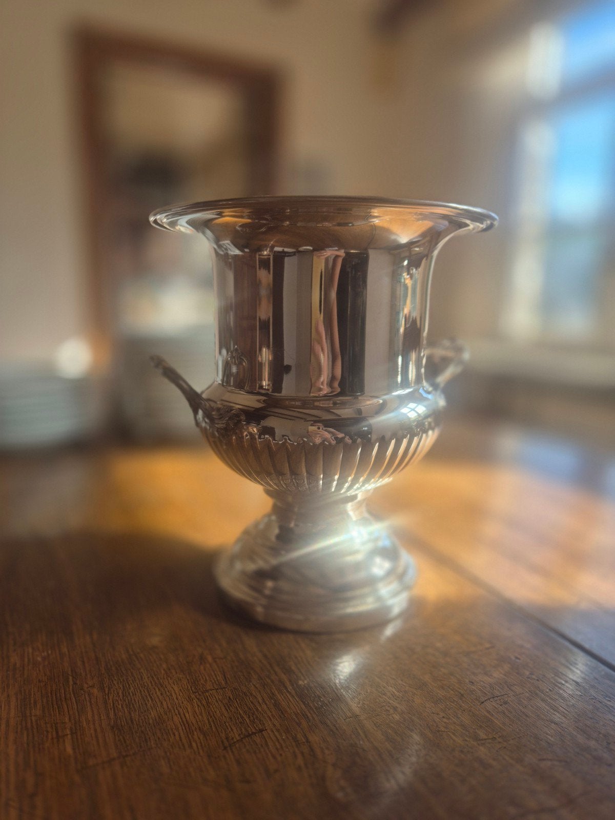 Vintage verzilverde champagnekoeler, Antiek en Kunst, Ophalen
