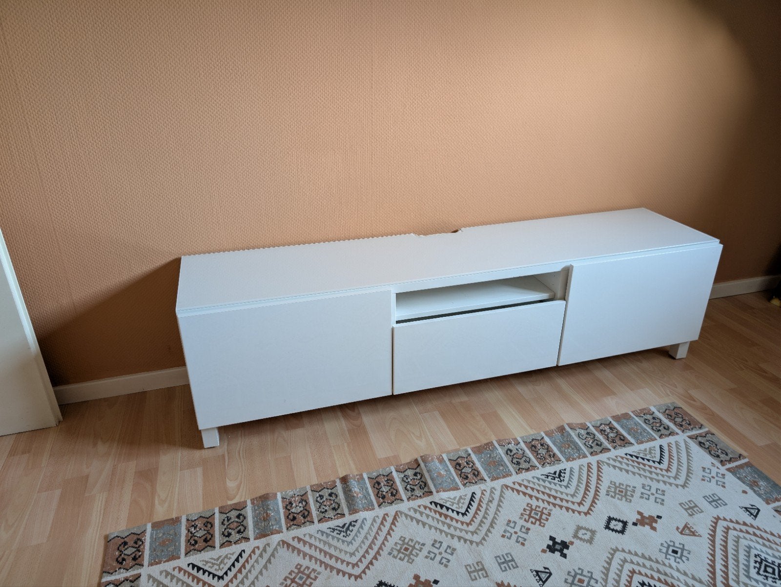 Grand meuble TV Ikea blanc, 25 à 50 cm, Moins de 100 cm, 150 à 200 cm, Comme neuf