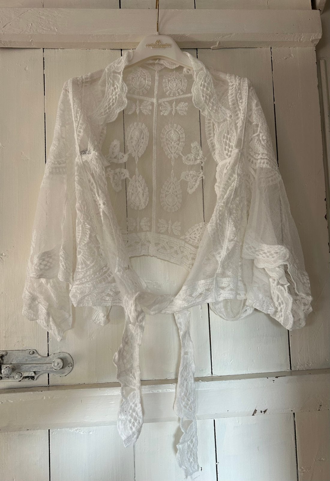 Witte kimonobloes met kant, Ophalen of Verzenden, Nieuw, Wit