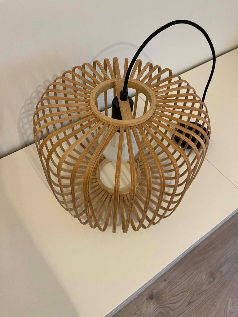 Bamboe hanglamp, Huis en Inrichting, Ophalen, Zo goed als nieuw, Hout