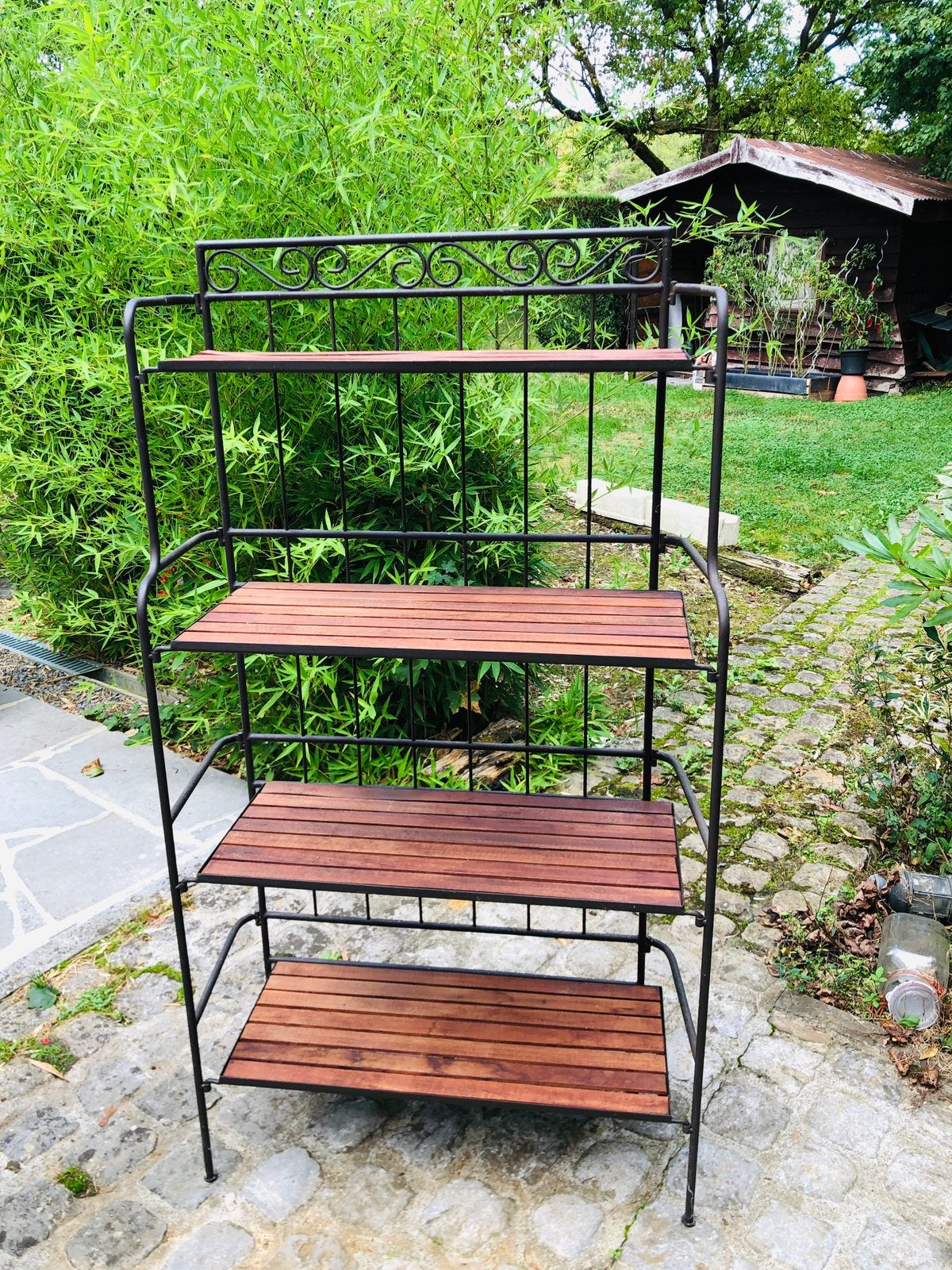 Etagère métal et bois......, Maison & Meubles, Accessoires pour la Maison | Étagères, Démontable, Comme neuf, Enlèvement, Étagère