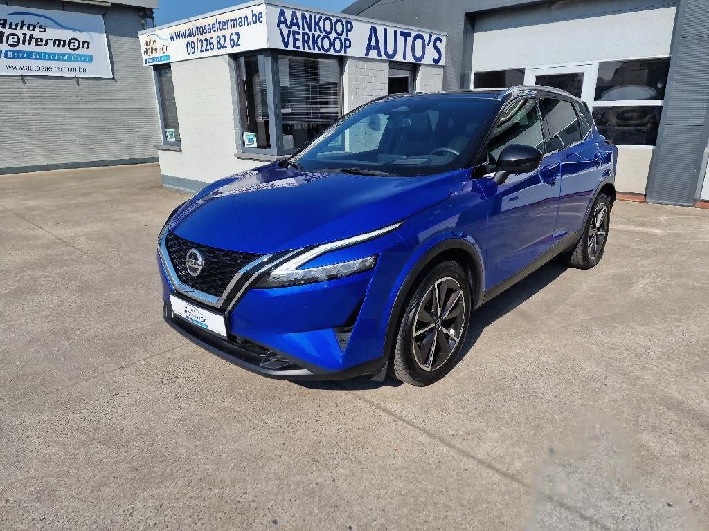 Nissan Qashqai 1.3 DIG-T MHEV AUTOMAAT * PANODAK * LED *..., Auto's, Nissan, Blauw, Leder en Stof, Bedrijf, 5 zetels