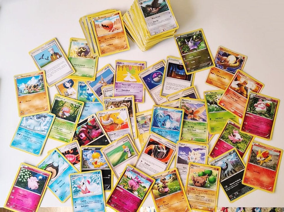 Lot de +- 120 cartes vintage Pokémon, Enlèvement, Utilisé, Cartes en vrac