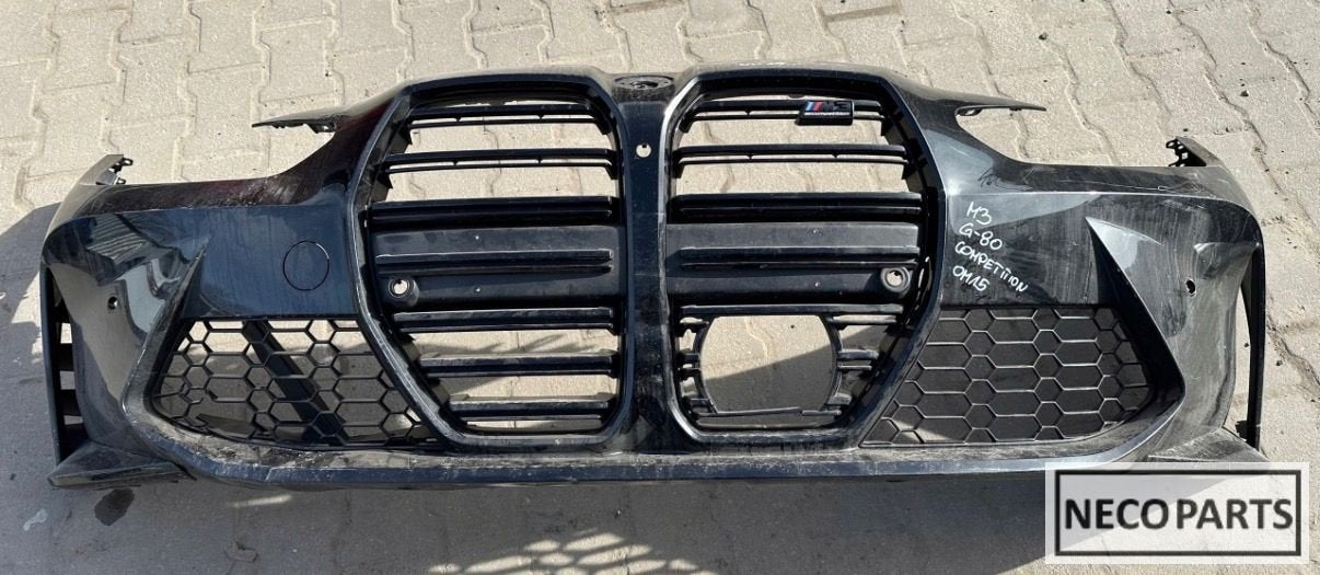 BMW M3 G80 COMPETITION VOORBUMPER ORIGINEEL ALLES LEVERBAAR!, Gebruikt, -, Voor, -