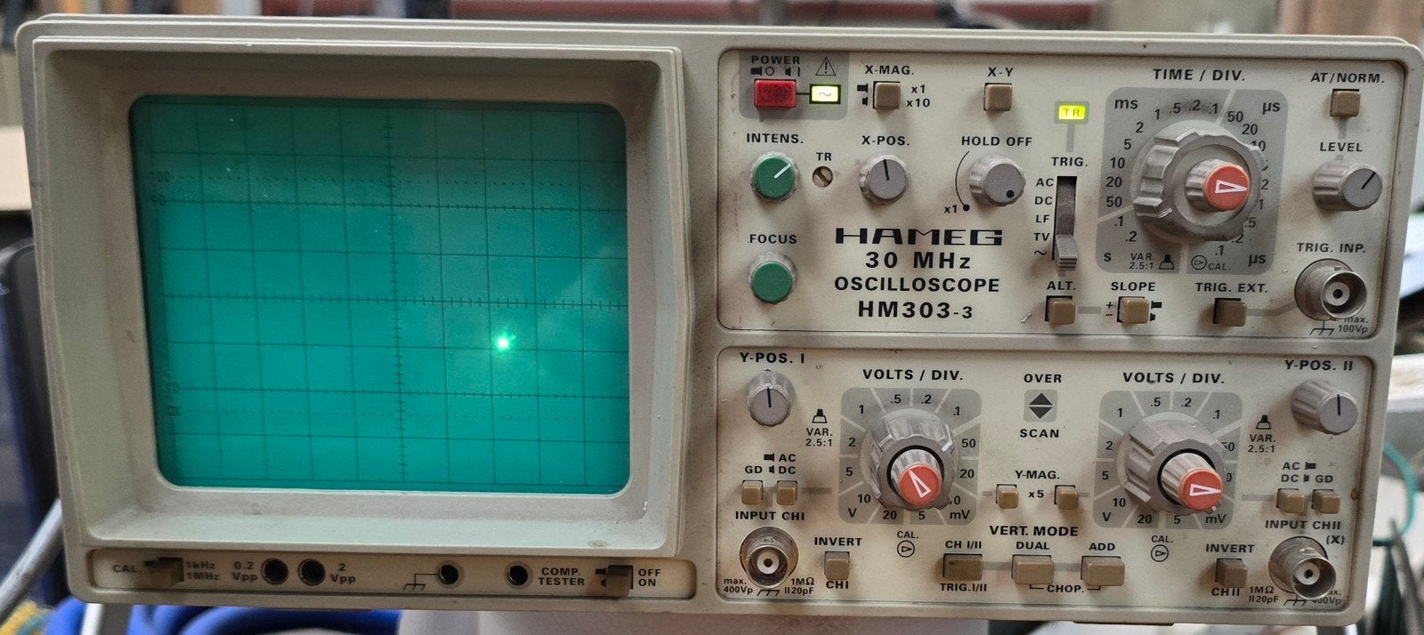 Hameg HM303-3 analoge oscilloscoop, Ophalen, Gebruikt