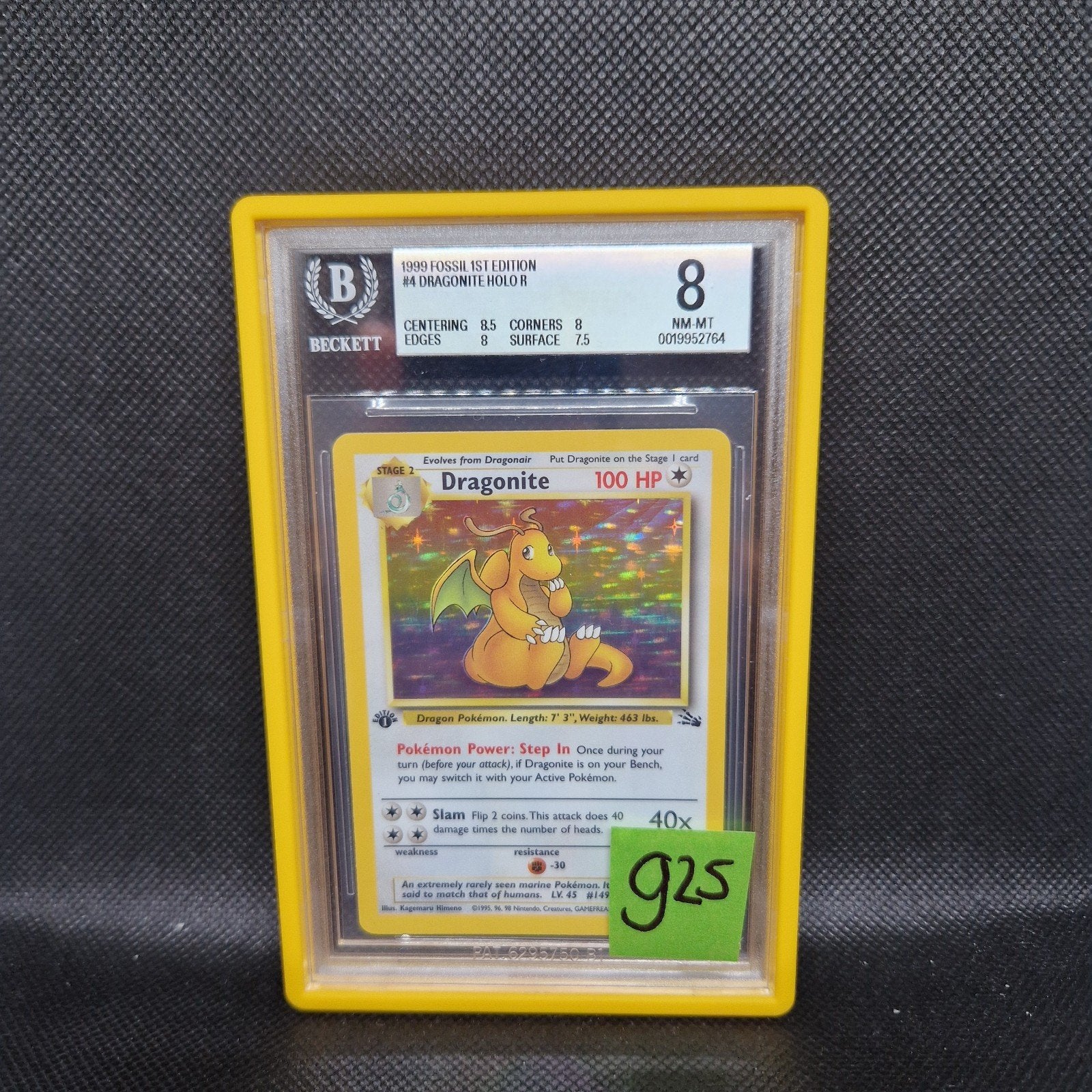 Dragonite Holo Fossil 1ère édition BGS 8, Enlèvement ou Envoi