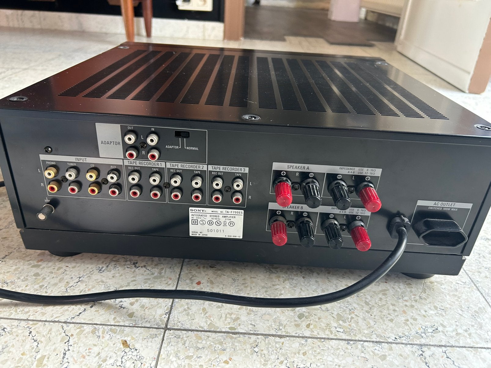 Sony 700-ES amplifier, TV, Hi-fi & Vidéo, 60 à 120 watts, Comme neuf, Enlèvement, Sony