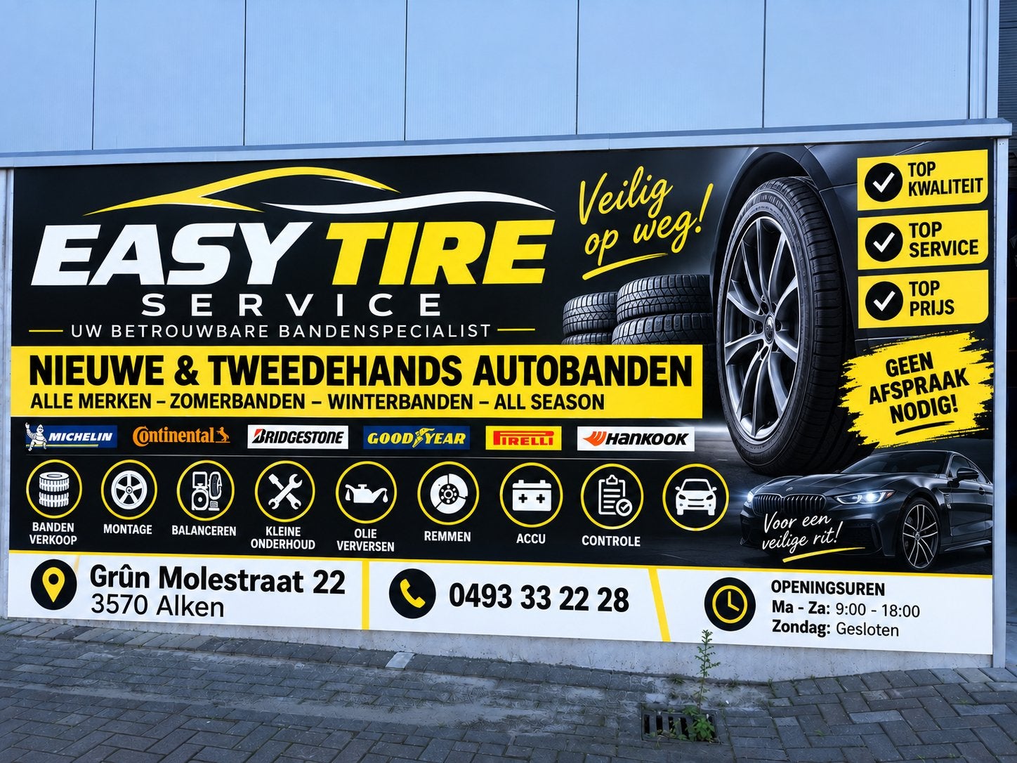 Topkwaliteit  Top banden  Topprijs  Topservice, Autos, Entreprise, Achat