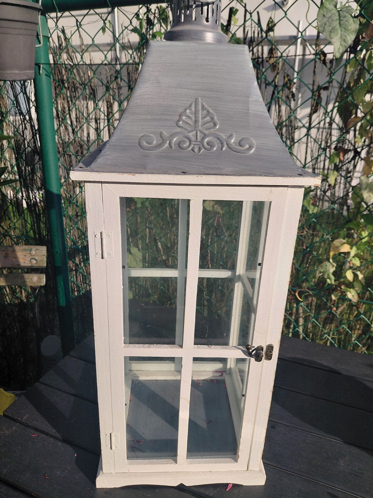 grande lanterne bois toit en métal, Autres marques, Enlèvement, Lanterne, 75 cm