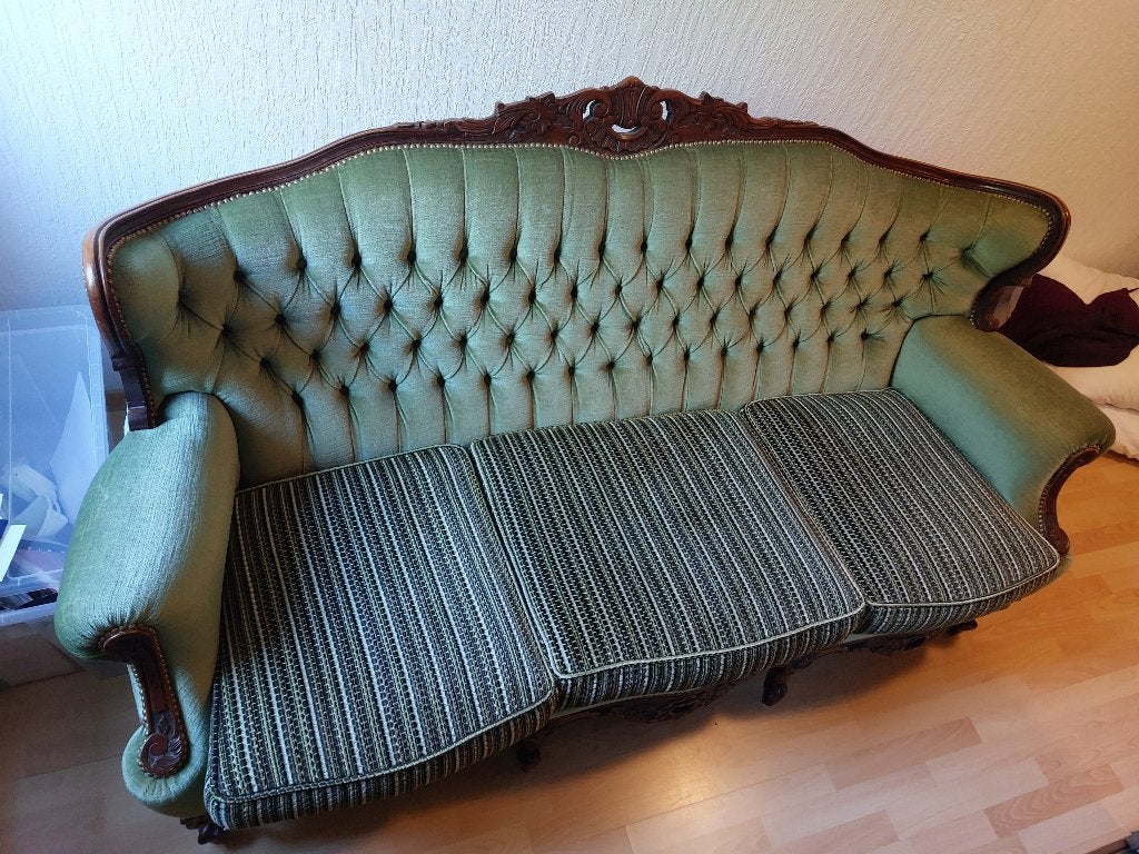 Queen Ann barok 3 zits bank sofa, Ophalen