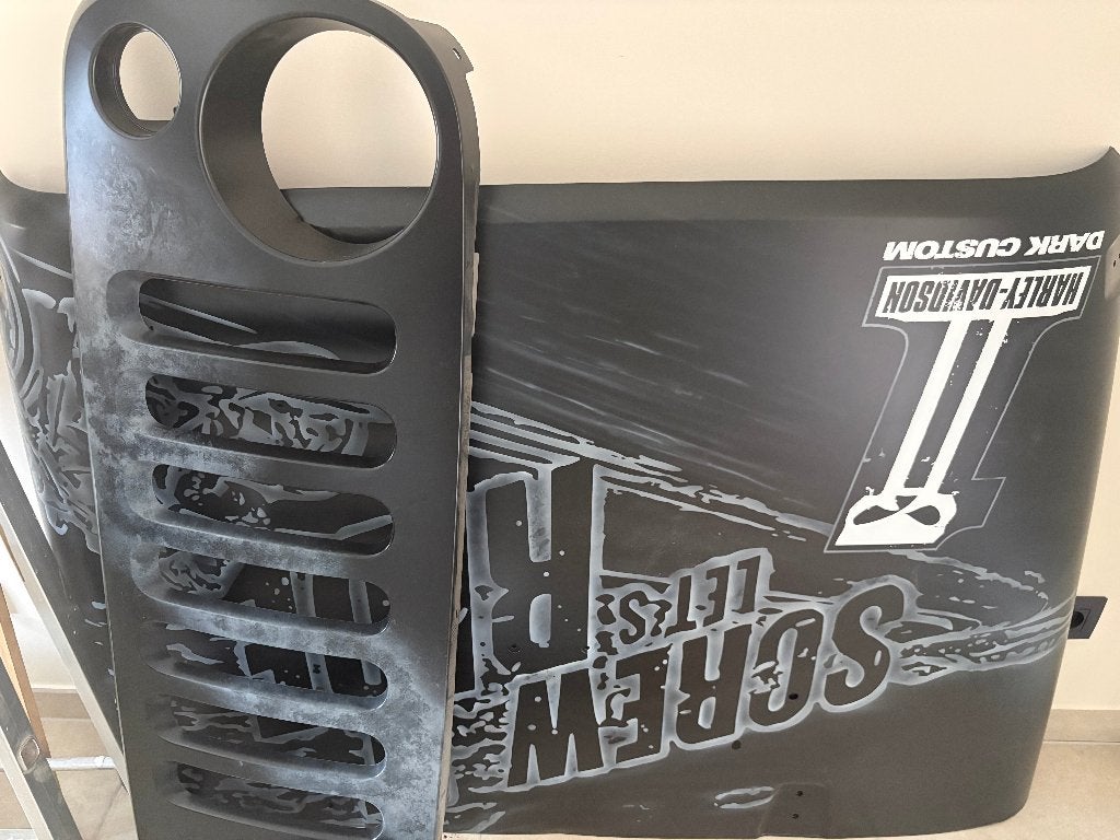Illustration Harley-Davidson HOG réalisée par Harley lui-mêm, Enlèvement, Jeep