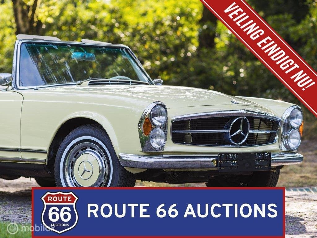 Mercedes-Benz 230 SL Pagoda | 1964 | Route 66 Auctions, Auto's, Zwart, Mercedes-Benz, Bedrijf, Handgeschakeld