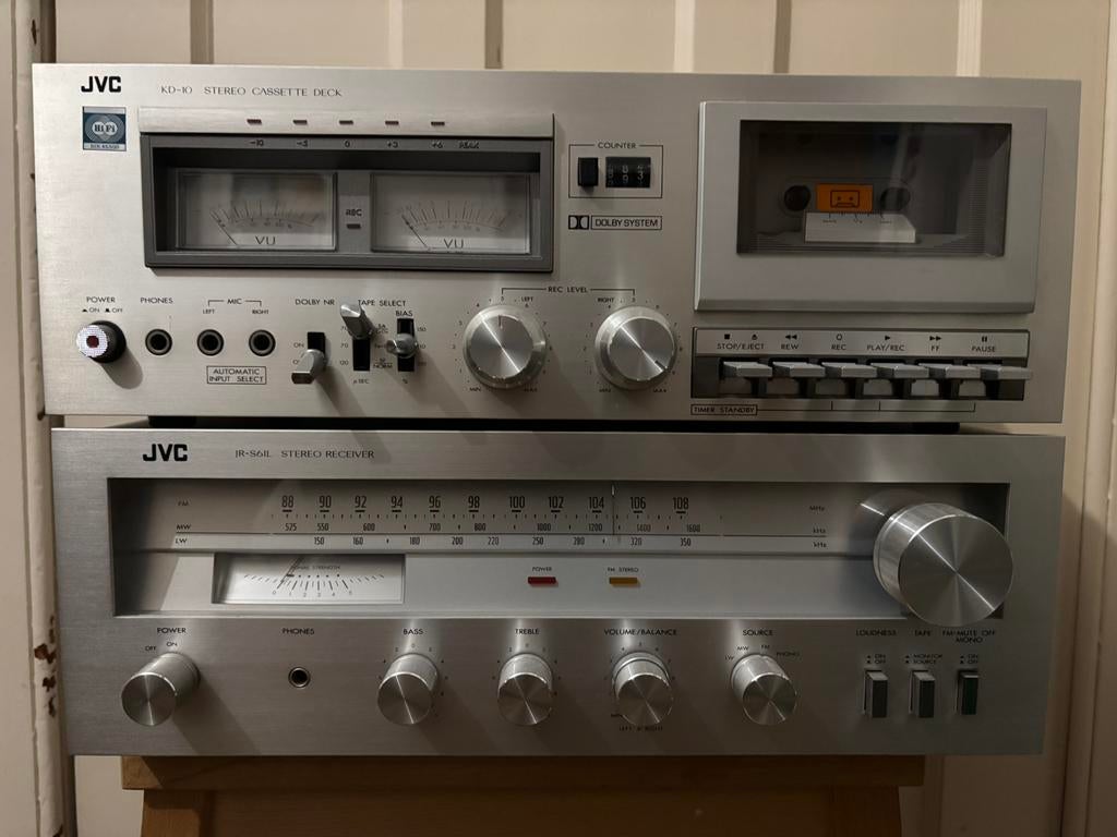 Ampli JVC JR-S61 & deck  JVC KD-10, Ophalen, Zo goed als nieuw, JVC