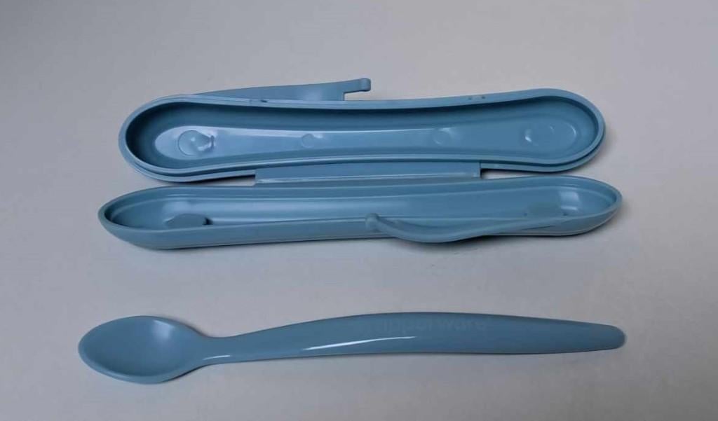 Tupperware™ Lepel Baby « On the Go » blauw, Huis en Inrichting, Verzenden, Nieuw, Blauw, Bus of Trommel