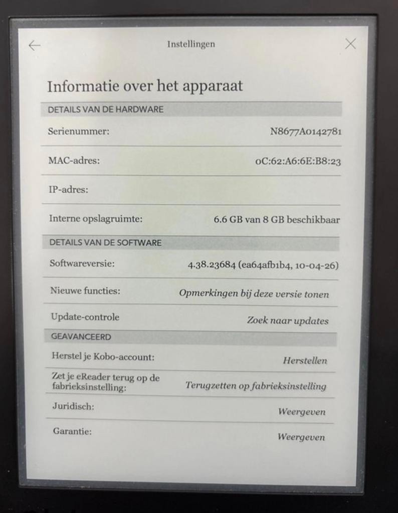 Kobo ereader, Informatique & Logiciels, E-readers, Enlèvement ou Envoi, Utilisé, Écran tactile, 8 GB