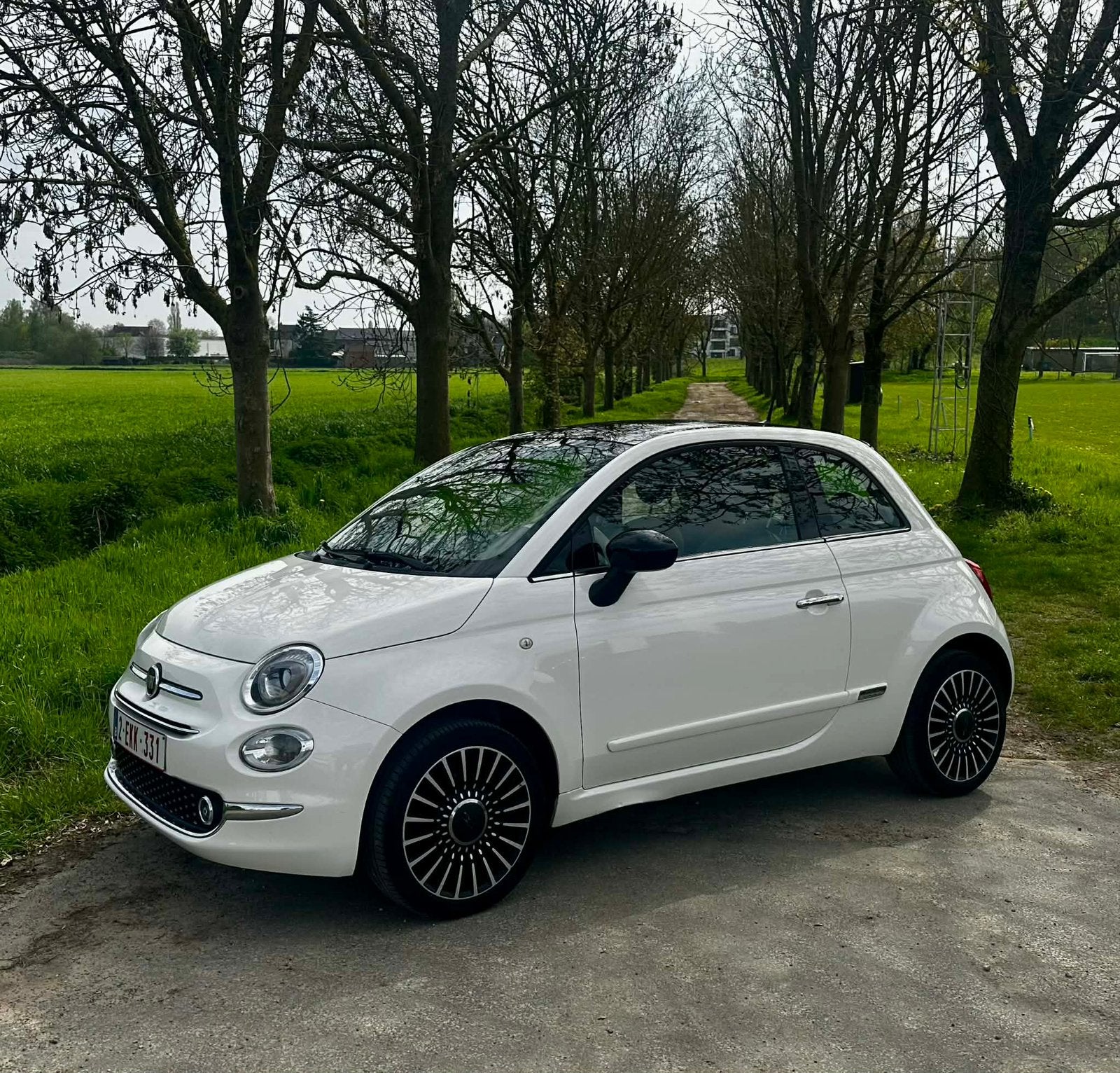Fiat 500 1.2 Lounge 2017 met veel opties., Autos, Fiat, Particulier, ABS, Essence, 3 portes, Boîte manuelle, Blanc, Noir, Cuir
