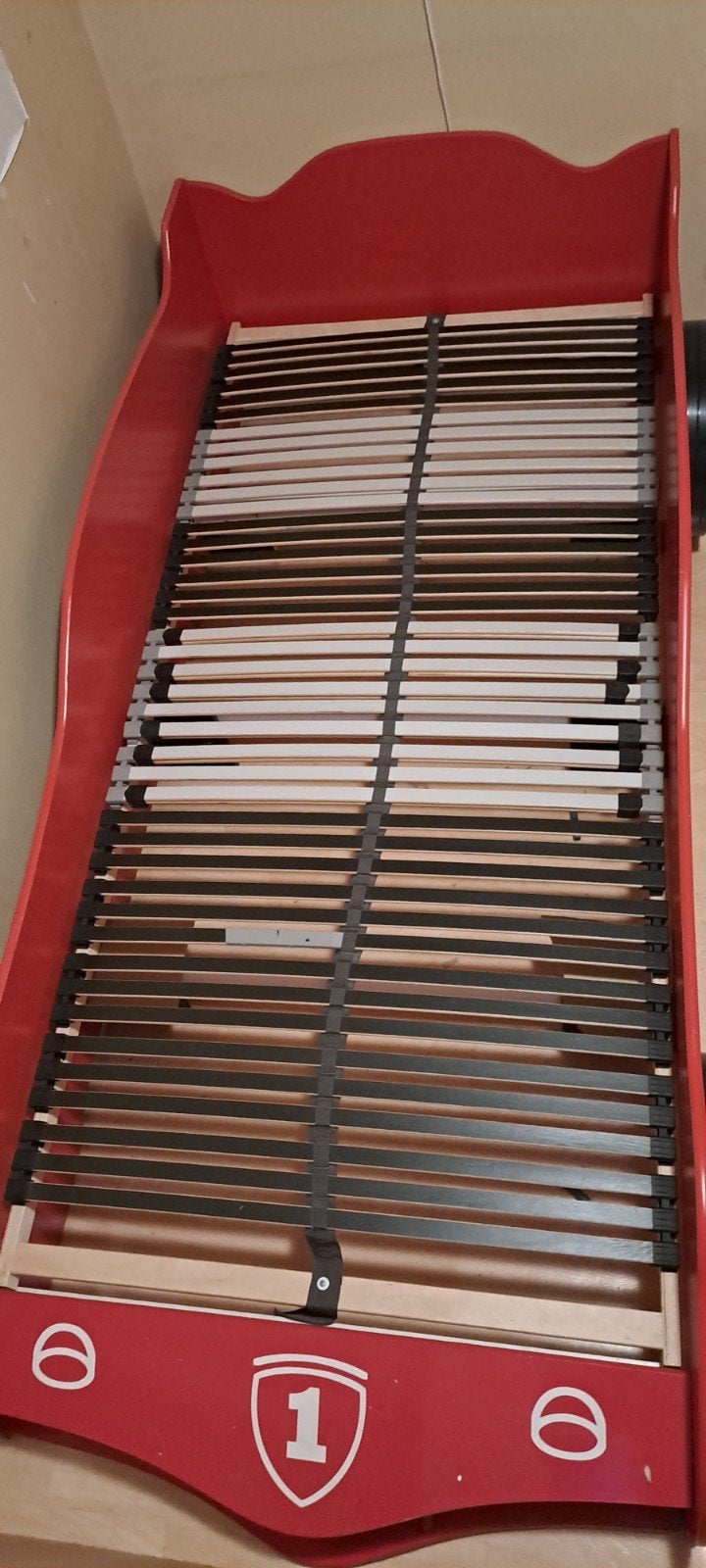 Bed jongen race auto en meisje princes 90x200 2 matjes, Ophalen, Lattenbodem
