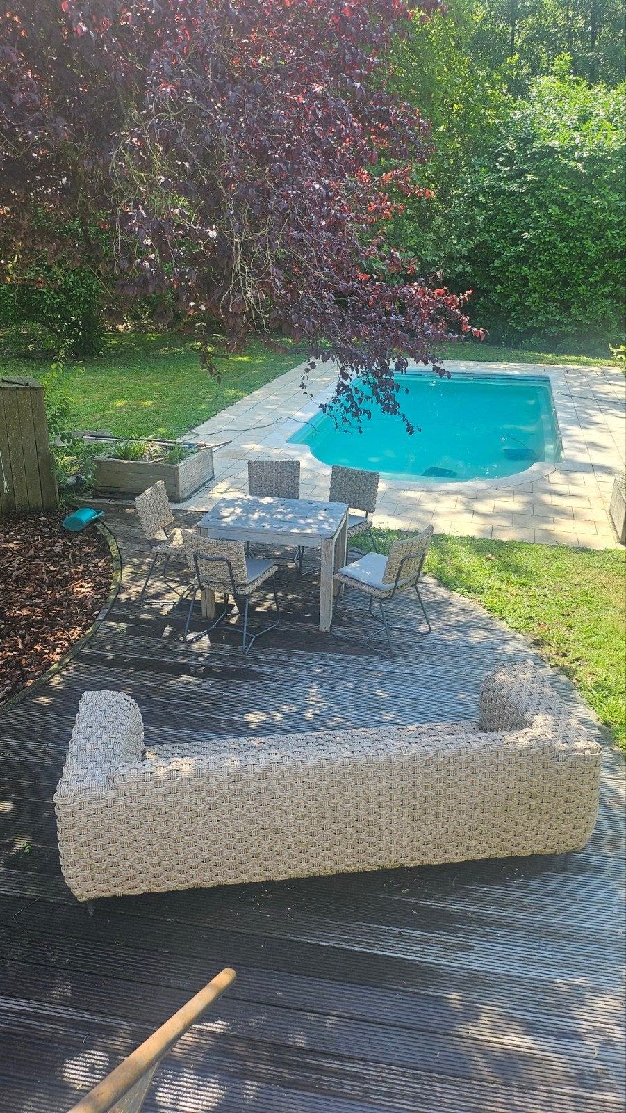 Luxe tuinset loungeset in wicker, Tuin en Terras, Ophalen, Wicker, Eettafel, Loungeset