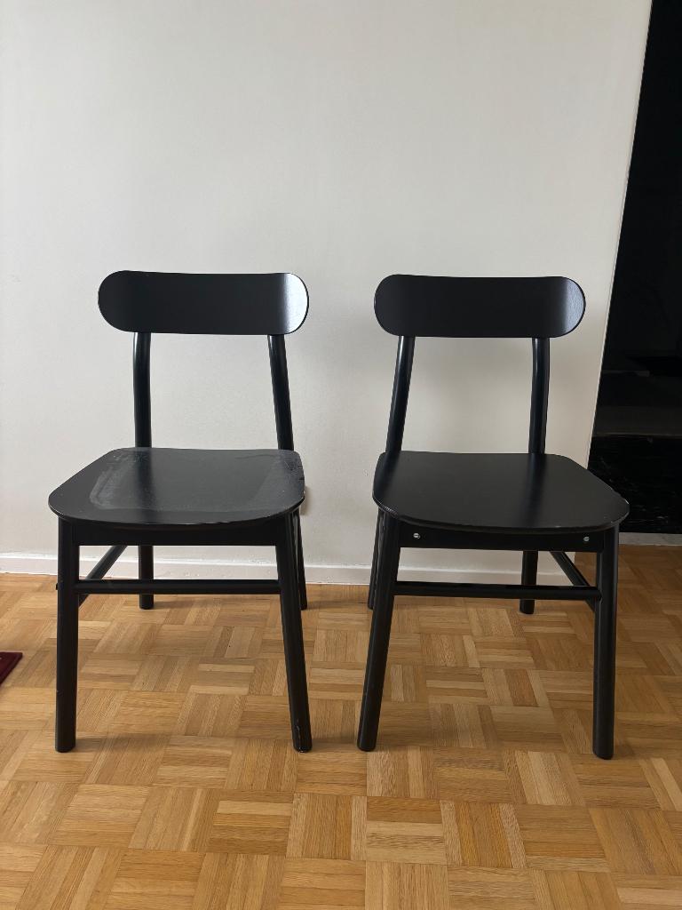IKEA stoelen zwart, Huis en Inrichting, Stoelen, Ophalen, Gebruikt, Zwart